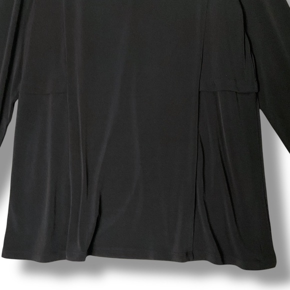 Susan Graver Modern Essentials Top Sz L V-Neck Liquid Knit Tunic Black Capsule M - Picture 4 of 11